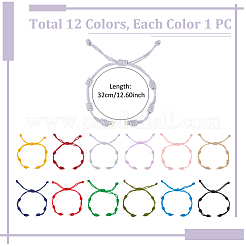 12Pcs 12 Colors Adjustable Nylon Cord Bracelet Making&nbsp;BJEW-UN00013