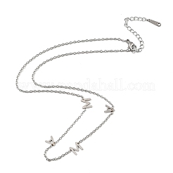 Mother's Day 304 Stainless Steel Letter MAMA Pendant Necklaces for Women&nbsp;NJEW-Z117-01P