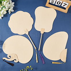 4Pcs 4 Styles Paper Fans&nbsp;AJEW-GF0011-45B