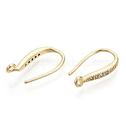 Brass Micro Pave Clear Cubic Zirconia Earring Hooks&nbsp;ZIRC-S068-002-NF