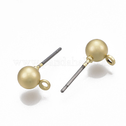 Smooth Surface Alloy Stud Earring Findings&nbsp;PALLOY-T064-38MG
