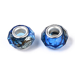 Transparent Resin Rondelle European Beads&nbsp;RESI-N044-01K