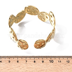 Hammered 304 Stainless Steel Cuff Bangles for Women&nbsp;BJEW-T030-03G