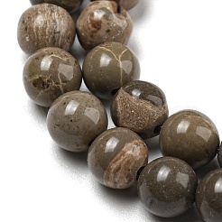 Natural Map Stone/Picasso Stone Beads Strands&nbsp;G-R494-A24-02