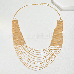 Elegant Brass Geometric Tassel Multi Layered Bib Necklaces for Women's Party Outfit&nbsp;GR3254