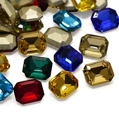 Faceted Rectangle K9 Glass Pointed Back Rhinestone Cabochons&nbsp;RGLA-A017-8x10mm-SM