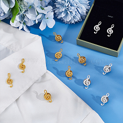 60Pcs 2 Colors Alloy Musical Note Brooches&nbsp;JEWB-PH01289