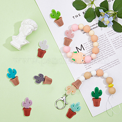 10 Sets 10 Colors Cactus & Potted Plants Food Grade Eco-Friendly Silicone Focal Beads&nbsp;SIL-DC0001-22