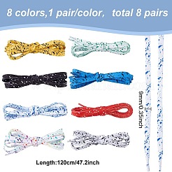 8 Pairs 8 Colors Flat Polyester Shoelaces&nbsp;FIND-GO0002-82