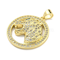 Brass Micro Pave Cubic Zirconia Pendants&nbsp;KK-K354-08I-G