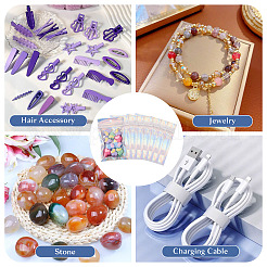 60Pcs Rectangle Zip Top Plastic Glitter Holographic Bags&nbsp;OPP-TA0001-23
