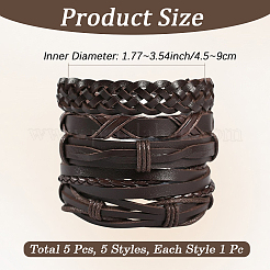 1Bag Mixed Styles Adjustable PU Leather Cord Braided Bracelets for Unisex&nbsp;BJEW-CL0001-47B