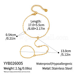 304 Stainless Steel Crystal Rhinestone Geometric Hand Chain Bracelets&nbsp;VG4672