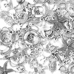 100Pcs 10 Style Ocean Theme Tibetan Style Alloy Pendants&nbsp;TIBEP-CJ0001-70