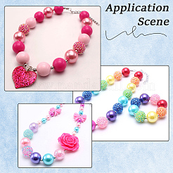 Round Resin Rhinestone & Acrylic & ABS Plastic Imitation Pearl Beads Findings Kits&nbsp;RESI-PA0001-42