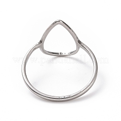 Non-Tarnish 201 Stainless Steel Teardrop Finger Ring&nbsp;RJEW-J051-15P