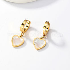 Vintage 201 Stainless Steel Heart Hoop Earrings&nbsp;JU3003