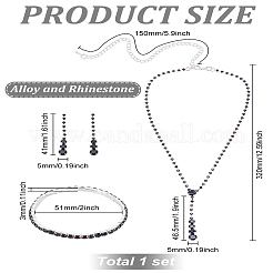 1 Set Alloy & Rhinestone Teardrop Jewelry Set&nbsp;SJEW-LP0001-03
