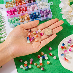 300Pcs 12 Colors Crackle Baking Paint Imitation Jade Glass Beads Set&nbsp;DGLA-TA0001-05