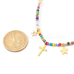 Glass Seed Beaded Necklaces&nbsp;NJEW-JN03723