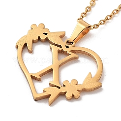 PVD Vacuum Plating 201 Stainless Steel Pendant Necklaces&nbsp;NJEW-R267-02X-G