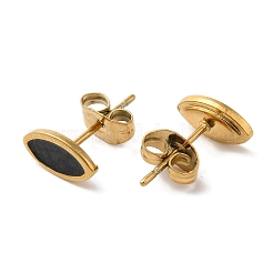 Ion Plating(IP) 304 Stainless Steel Horse Eye Stud Earrings&nbsp;EJEW-C114-22G
