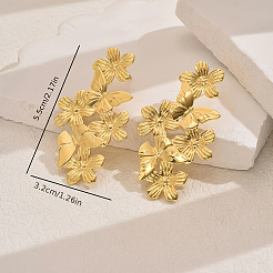 Elegant Brass Flower Stud Earrings&nbsp;OI2799