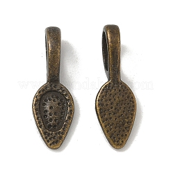 Tibetan Style Alloy Glue-on Flat Pad Bails&nbsp;X-TIBEP-Q064-183AB-NR