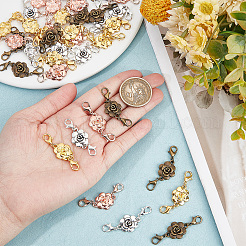 40Pcs 4 Styles Zinc Alloy Double Lobster Claw Clasps Connectors&nbsp;FIND-NB0003-29