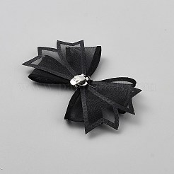 Bowknot Gauze & Rhinestone Shoe Decoration&nbsp;AJEW-WH20067-121A