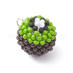 Beaded Kiwi Fruit Charms&nbsp;PALLOY-MZ00436
