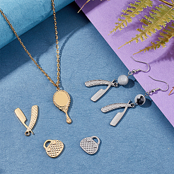 12Pcs 6 Style 304 Stainless Steel Pendants&nbsp;STAS-UN0027-36