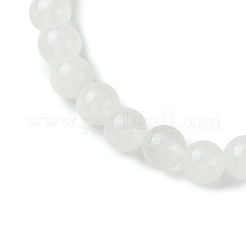 Natural White Jade Beads Stretch Bracelets for Women Men&nbsp;BJEW-JB11348-01