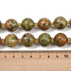 Natural Unakite Beads Strands&nbsp;G-C249-A174-16mm