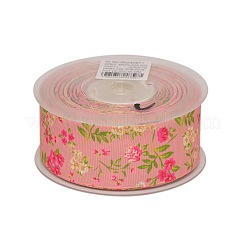 Floral Single-sided Printed Polyester Grosgrain Ribbons&nbsp;SRIB-A011-38mm-240877