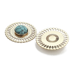 Brass Synthetic Turquoise Cabochons&nbsp;KK-Z088-07G-02