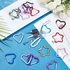 18Pcs 18 Styles Aluminum Alloy Rock Climbing Carabiners&nbsp;AJEW-AN0007-15