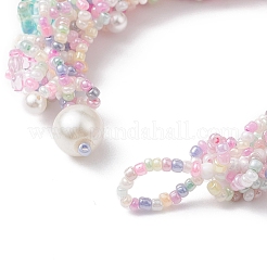Flower Glass Seed Braided Beaded Bracelets&nbsp;BJEW-MZ00059