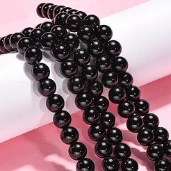 Synthetic Black Stone Beads Strands&nbsp;X-G-G088-10mm