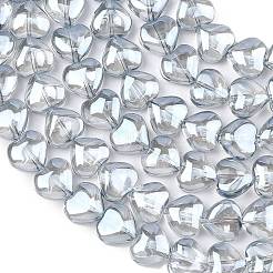 Electroplated Transparent Glass Beads Strand&nbsp;EGLA-A045-01-PL02