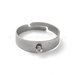 Non-Tarnish 304 Stainless Steel Open Cuff Rings Findings&nbsp;STAS-K278-02P