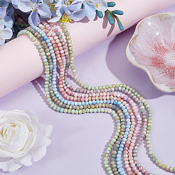 7 Strands 7 Colors Ombre Effect Dyed Glass Beads Strands&nbsp;GLAA-ME0001-08