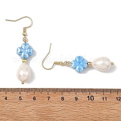 Shell Pearl & Porcelain Beads Dangle Earrings&nbsp;EJEW-JE07202