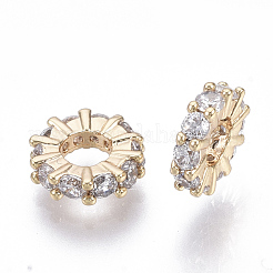 Brass Micro Cubic Zirconia Beads&nbsp;KK-N231-28-NF