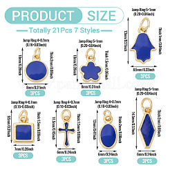 21Pcs 7 Styles Brass Enamel Charms&nbsp;KK-TA0003-19C