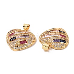 Brass Micro Pave Cubic Zirconia Pendants&nbsp;ZIRC-I063-12G