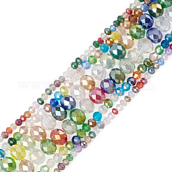 6 Strands 3 Styles Electroplate Glass Bead Strands&nbsp;EGLA-TA0013-70