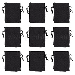 20Pcs Rectangle Polyester Imitation Burlap Packing Pouches Drawstring Bags&nbsp;ABAG-TA0001-95D