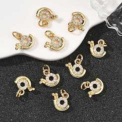 SHEGRACE Brass Clear Cubic Zirconia Charms&nbsp;XGRQ3P137-584G