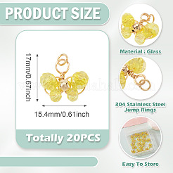 20Pcs Glass Pendants&nbsp;PALLOY-TAC0213